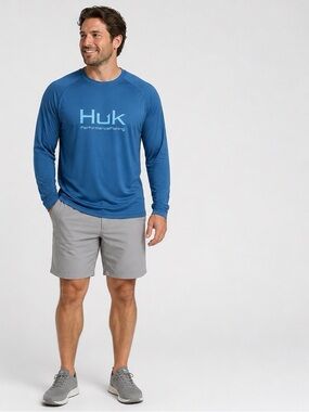 Huk Vented Pursuit Long Sleeve Shirt-Royal blue